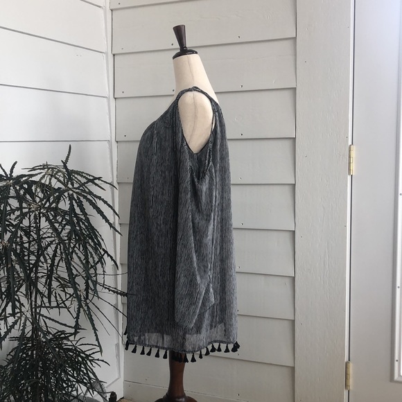 Cold-shoulder tunic/dress, size L, fully lined, light fabric, fun & pretty - Picture 2 of 12